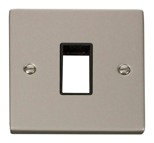 Scolmore VPPN401BK - 1 Gang Plate Single Aperture - Black Deco Scolmore - Sparks Warehouse