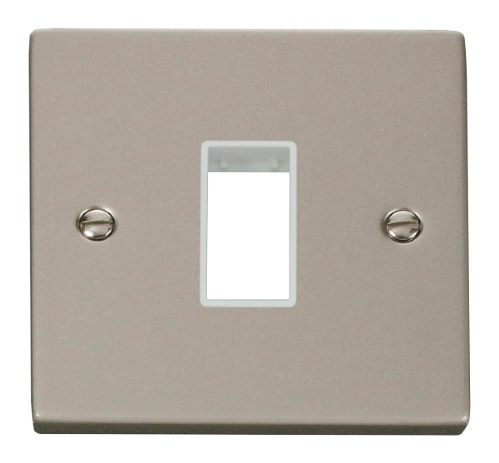 Scolmore VPPN401WH - 1 Gang Plate Single Aperture - White Deco Scolmore - Sparks Warehouse