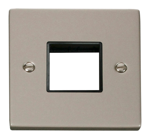 Scolmore VPPN402BK - 1 Gang Plate Twin Aperture - Black Deco Scolmore - Sparks Warehouse