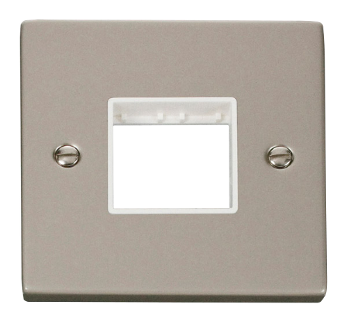 Scolmore VPPN402WH - 1 Gang Plate Twin Aperture - White Deco Scolmore - Sparks Warehouse