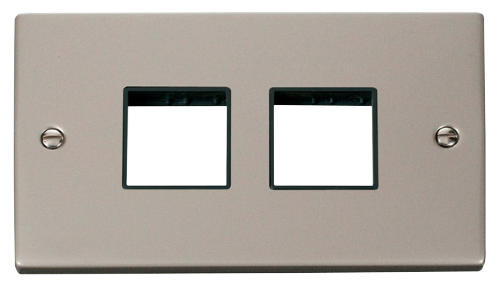 Scolmore VPPN404BK - 2 Gang Plate (2 x 2) Aperture - Black Deco Scolmore - Sparks Warehouse
