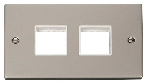 Scolmore VPPN404WH - 2 Gang Plate (2 x 2) Aperture - White Deco Scolmore - Sparks Warehouse