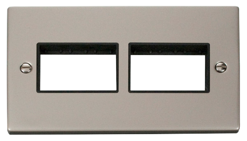 Scolmore VPPN406BK - 2 Gang Plate (3 x 3) Aperture - Black Deco Scolmore - Sparks Warehouse