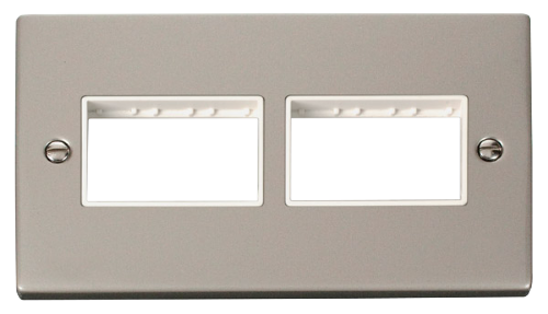 Scolmore VPPN406WH - 2 Gang Plate (3 x 3) Aperture - White Deco Scolmore - Sparks Warehouse