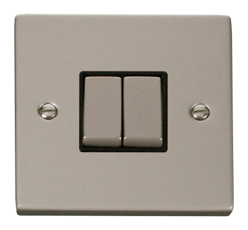 Scolmore VPPN412BK - 2 Gang 2 Way ‘Ingot’ 10AX Switch - Black Deco Scolmore - Sparks Warehouse
