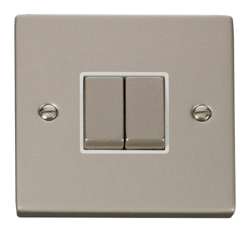 Scolmore VPPN412WH - 2 Gang 2 Way ‘Ingot’ 10AX Switch - White Deco Scolmore - Sparks Warehouse