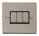 Scolmore VPPN413BK - 3 Gang 2 Way ‘Ingot’ 10AX Switch - Black Deco Scolmore - Sparks Warehouse