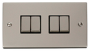 Scolmore VPPN414BK - 4 Gang 2 Way ‘Ingot’ 10AX Switch - Black Deco Scolmore - Sparks Warehouse