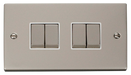 Scolmore VPPN414WH - 4 Gang 2 Way ‘Ingot’ 10AX Switch - White Deco Scolmore - Sparks Warehouse