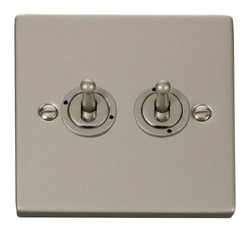 Scolmore VPPN422 - 2 Gang 2 Way 10AX Toggle Switch Deco Scolmore - Sparks Warehouse