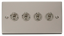 Scolmore VPPN424 - 4 Gang 2 Way 10AX Toggle Switch Deco Scolmore - Sparks Warehouse
