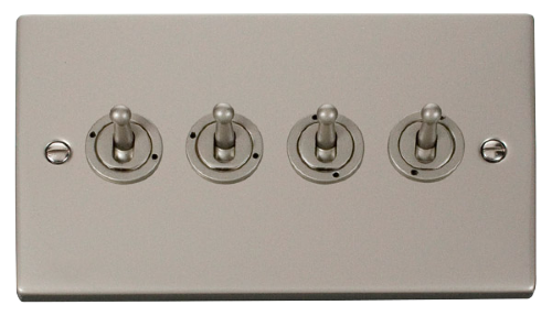 Scolmore VPPN424 - 4 Gang 2 Way 10AX Toggle Switch Deco Scolmore - Sparks Warehouse