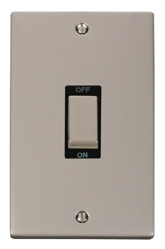 Scolmore VPPN502BK - Ingot 2 Gang 45A DP Switch - Black Deco Scolmore - Sparks Warehouse