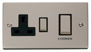 Scolmore VPPN504BK - Ingot 45A DP Switch + 13A Switched Socket - Black Deco Scolmore - Sparks Warehouse
