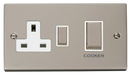 Scolmore VPPN504WH - Ingot 45A DP Switch + 13A Switched Socket - White Deco Scolmore - Sparks Warehouse