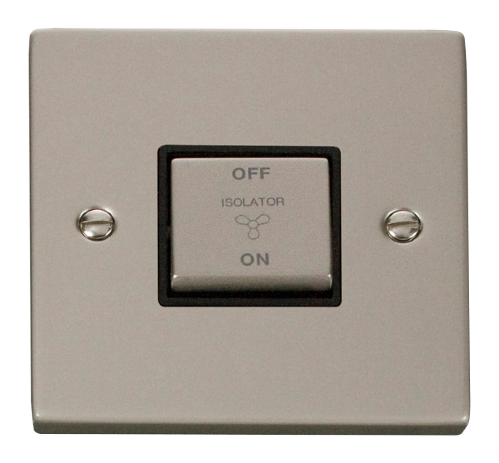 Scolmore VPPN520BK - 10A 1 Gang ‘Ingot’ 3 Pole Fan Isolation Switch - Black Deco Scolmore - Sparks Warehouse