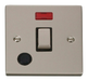 Scolmore VPPN523BK - 20A 1 Gang DP ‘Ingot’ Switch With Flex Outlet And Neon - Black Deco Scolmore - Sparks Warehouse