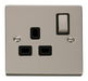 Scolmore VPPN535BK - 1 Gang 13A DP ‘Ingot’ Switched Socket Outlet - Black Deco Scolmore - Sparks Warehouse