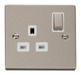 Scolmore VPPN535WH - 1 Gang 13A DP ‘Ingot’ Switched Socket Outlet - White Deco Scolmore - Sparks Warehouse
