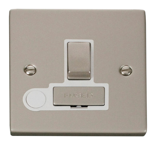 Scolmore VPPN551WH - 13A Fused ‘Ingot’ Switched Connection Unit With Flex Outlet - White Deco Scolmore - Sparks Warehouse