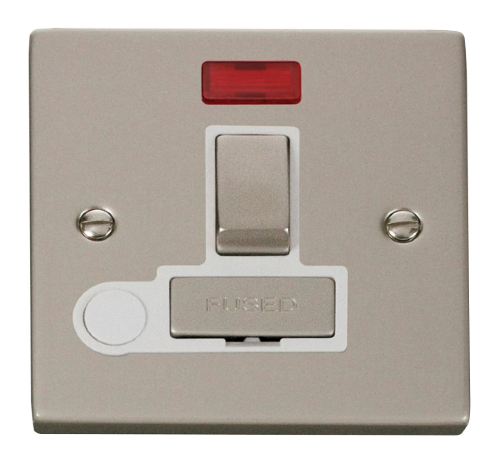 Scolmore VPPN552WH - 13A Fused ‘Ingot’ Switched Connection Unit With Flex Outlet + Neon - White Deco Scolmore - Sparks Warehouse