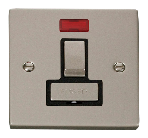 Scolmore VPPN752BK - 13A Fused ‘Ingot’ Switched Connection Unit With Neon - Black Deco Scolmore - Sparks Warehouse