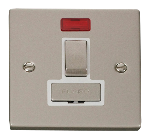 Scolmore VPPN752WH - 13A Fused ‘Ingot’ Switched Connection Unit With Neon - White Deco Scolmore - Sparks Warehouse