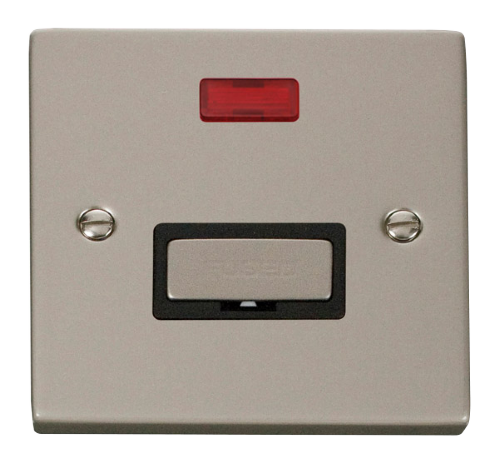 Scolmore VPPN753BK - 13A Fused ‘Ingot’ Connection Unit With Neon - Black Deco Scolmore - Sparks Warehouse