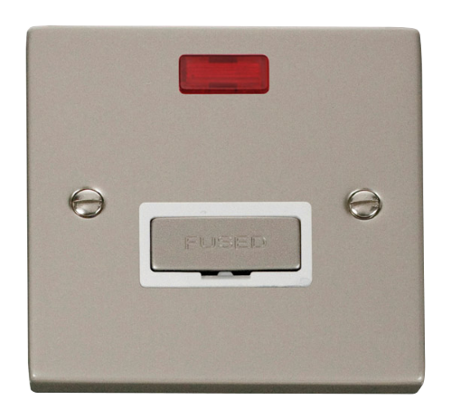 Scolmore VPPN753WH - 13A Fused ‘Ingot’ Connection Unit With Neon - White Deco Scolmore - Sparks Warehouse