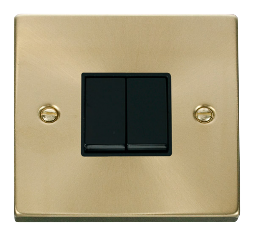 Scolmore VPSB012BK - 2 Gang 2 Way 10AX Switch - Black Deco Scolmore - Sparks Warehouse