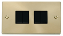 Scolmore VPSB019BK - 4 Gang 2 Way 10AX Switch - Black Deco Scolmore - Sparks Warehouse