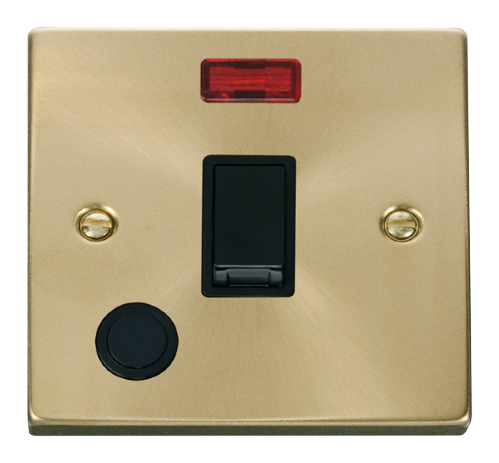 Scolmore VPSB023BK - 20A 1 Gang DP Switch With Flex Outlet And Neon - Black Deco Scolmore - Sparks Warehouse