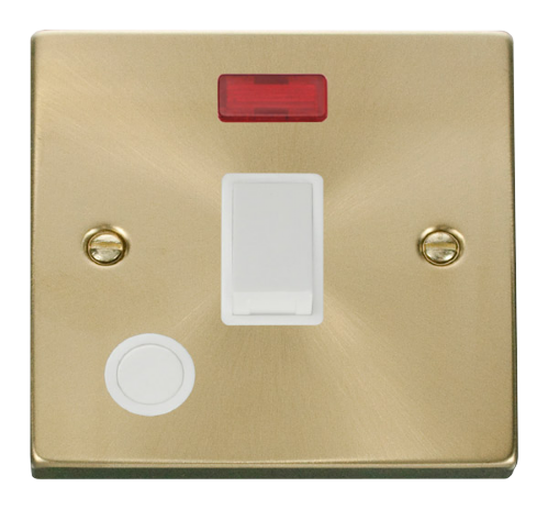 Scolmore VPSB023WH - 20A 1 Gang DP Switch With Flex Outlet And Neon - White Deco Scolmore - Sparks Warehouse