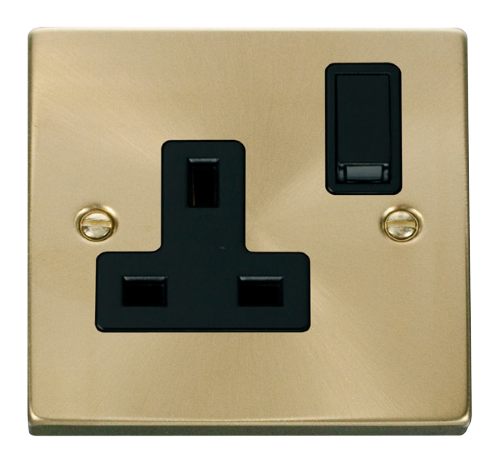 Scolmore VPSB035BK - 1 Gang 13A DP Switched Socket Outlet - Black Deco Scolmore - Sparks Warehouse