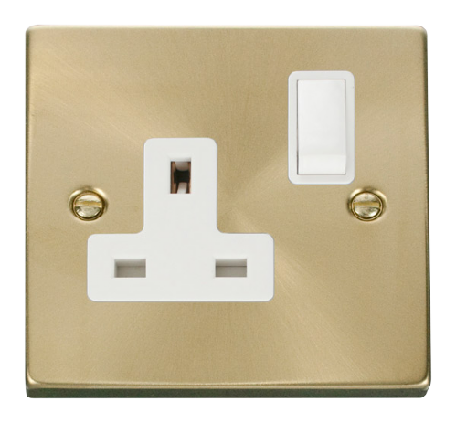 Scolmore VPSB035WH - 1 Gang 13A DP Switched Socket Outlet - White Deco Scolmore - Sparks Warehouse