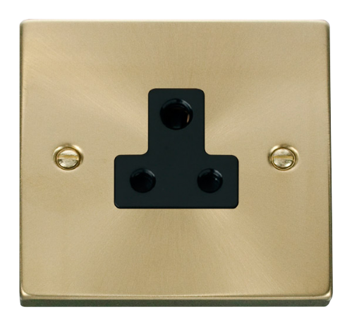Scolmore VPSB038BK - 5A Round Pin Socket Outlet - Black Deco Scolmore - Sparks Warehouse