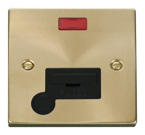 Scolmore VPSB053BK - 13A Fused Connection Unit With Flex Outlet + Neon - Black Deco Scolmore - Sparks Warehouse