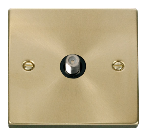 Scolmore VPSB156BK - 1 Gang Satellite Socket Outlet - Black Deco Scolmore - Sparks Warehouse