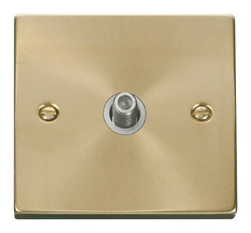 Scolmore VPSB156WH - 1 Gang Satellite Socket Outlet - White Deco Scolmore - Sparks Warehouse