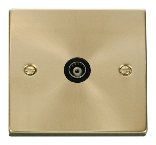 Scolmore VPSB158BK - Single Isolated Coaxial Socket Outlet - Black Deco Scolmore - Sparks Warehouse