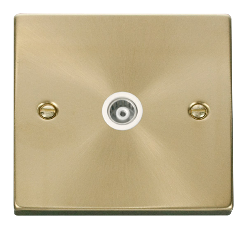 Scolmore VPSB158WH - Single Isolated Coaxial Socket Outlet - White Deco Scolmore - Sparks Warehouse