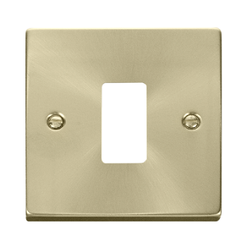 Scolmore VPSB20401 - 1 Gang GridPro® Frontplate - Satin Brass GridPro Scolmore - Sparks Warehouse