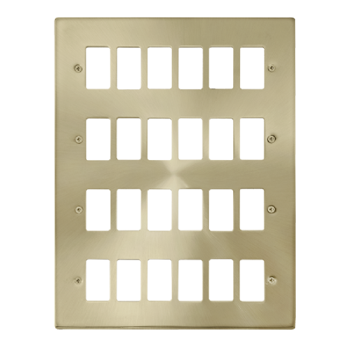 Scolmore VPSB20524 - 24 Gang GridPro® Frontplate - Satin Brass GridPro Scolmore - Sparks Warehouse