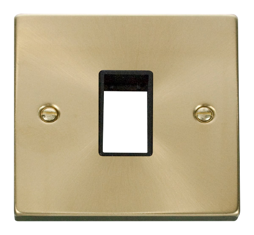 Scolmore VPSB401BK - 1 Gang Plate Single Aperture - Black Deco Scolmore - Sparks Warehouse