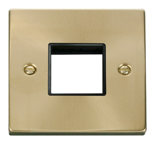 Scolmore VPSB402BK - 1 Gang Plate Twin Aperture - Black Deco Scolmore - Sparks Warehouse