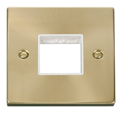 Scolmore VPSB402WH - 1 Gang Plate Twin Aperture - White Deco Scolmore - Sparks Warehouse