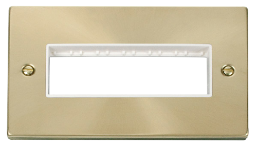 Scolmore VPSB426WH - 2 Gang Plate 6 In-Line Aperture - White Deco Scolmore - Sparks Warehouse