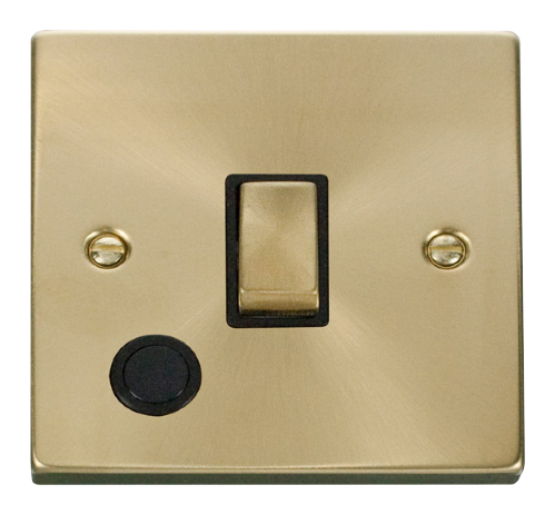 Scolmore VPSB522BK - 20A 1 Gang DP ‘Ingot’ Switch With Flex Outlet - Black Deco Scolmore - Sparks Warehouse
