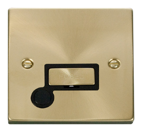 Scolmore VPSB550BK - 13A Fused ‘Ingot’ Connection Unit With Flex Outlet - Black Deco Scolmore - Sparks Warehouse