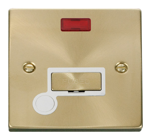 Scolmore VPSB553WH - 13A Fused ‘Ingot’ Connection Unit With Flex Outlet + Neon - White Deco Scolmore - Sparks Warehouse